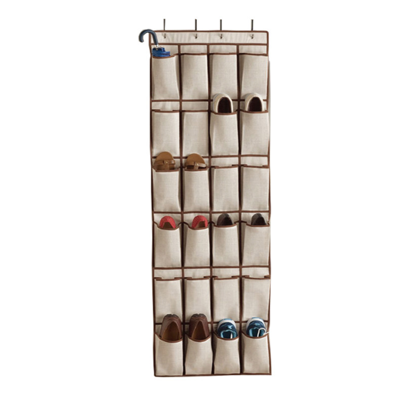 Simple Houseware 24 Section Hanging Shoe Organizer Door Back Storage Pockets, Wall Closet Hanging Storage Bag Organizer