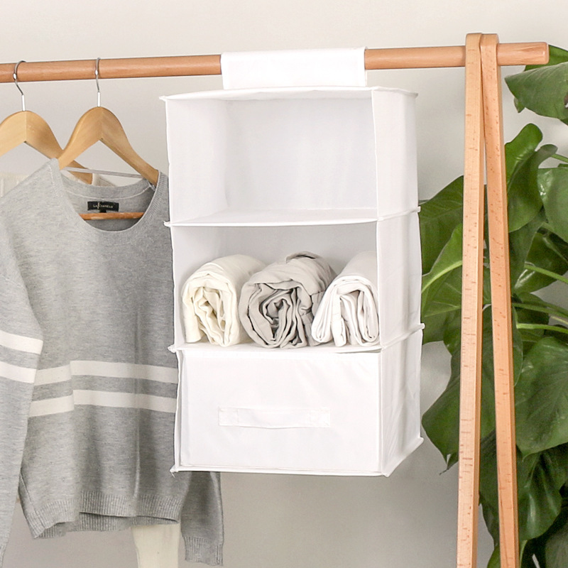 Hanging Style Closet Organizer Storage with drawer Separable Hanging Storage Shelves