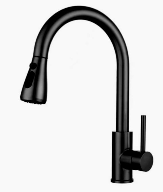 Black Commercial Kitchen Sink Faucet Pull Out Water Taps