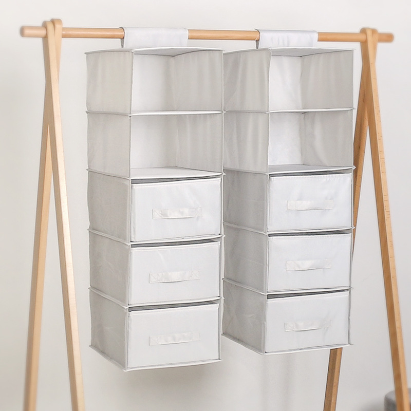 Hanging Style Closet Organizer Storage with drawer Separable Hanging Storage Shelves