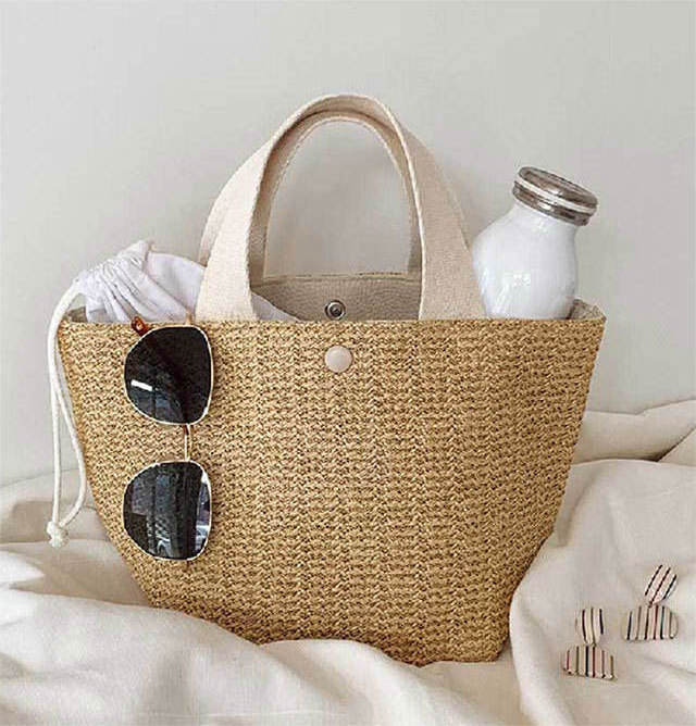 Wholesale Customized Straw Japanese Style Bag Rattan Clutch Bag Beach Tote Bags for Women Handbags