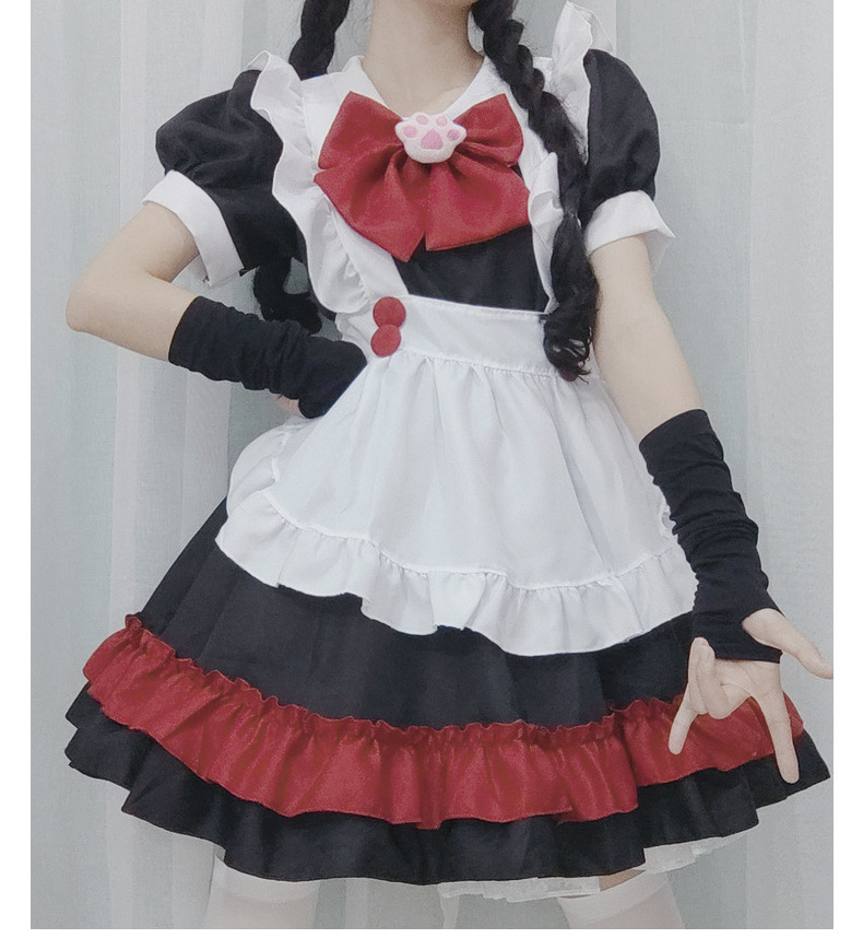 ecowalson  Cute Lolita Maid Costumes French Maid Dress Girls Woman Amine Cosplay Costume Waitress Maid Party Stage Costumes