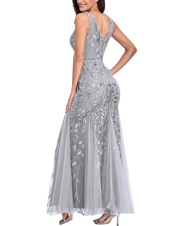 2021 New Arrivals In Stock Cheap US6-US22W Formal Dress Mermaid Embroidery Sequins Female Elegant Party Gowns