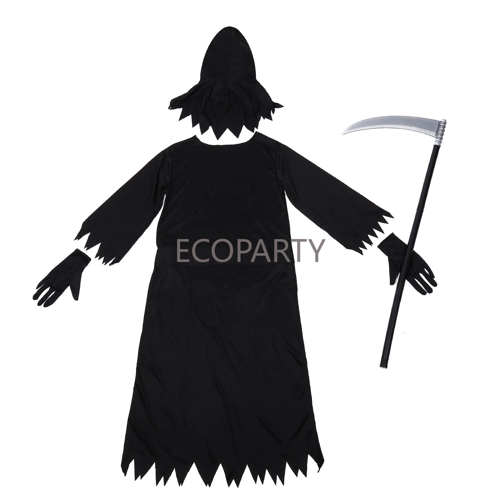 Grim Reaper Costume for Kids Halloween Costume with Light Up Red Eyes fancy dress