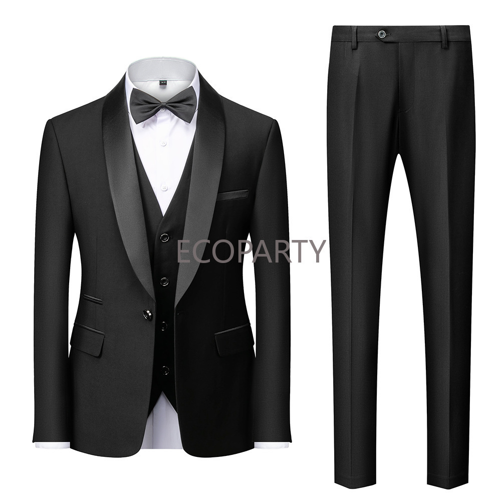 veste homme pour mariage men's business casual clothing groomsman three-piece suit Blazers jacket pants trousers vest sets