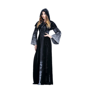 Halloween cosplay women's black demon costume Christmas costume witch costume vampire god of death dress