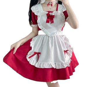 ecowalson Japanese Kawaii Anime Cosplay Maid Costumes Lolita Dress Halloween Costumes for Women Cute Cat Girls Party Princess