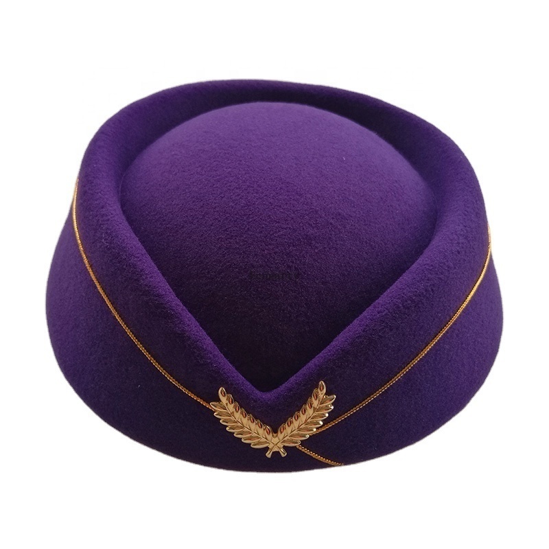 drop ship Hot Sale Airline Stewardess Cap Hats Fedora Uniform Pilot Hostess Service Cap