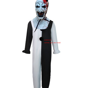 ecowalson Halloween Adult Creepy Evil Clown Circus Cosplay Costume Vintage Men's Bloody Killer Clown Carnival Easter Fancy Dress