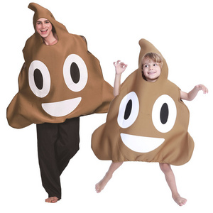 ecowalson  Funny Family Poop Costumes Halloween Costume For Parent And Child Brown Jumpsuit Carnival Birthday Party Fancy Dress