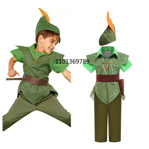 Halloween Christmas Costumes Children's Party Boys' Green Elf Peter Pan Performance Dress Clothing