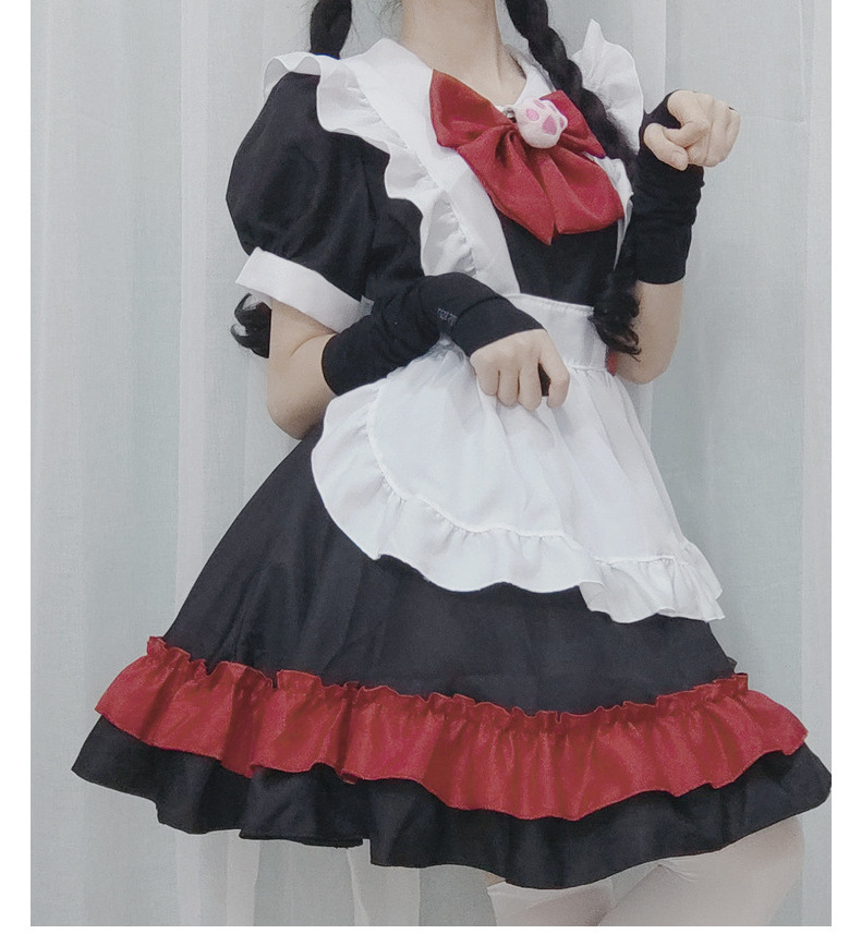 ecowalson  Cute Lolita Maid Costumes French Maid Dress Girls Woman Amine Cosplay Costume Waitress Maid Party Stage Costumes