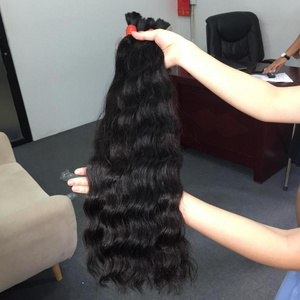 Raw cambodian natural wavy unprocessed temple virgin human hair, single donor, no tangling