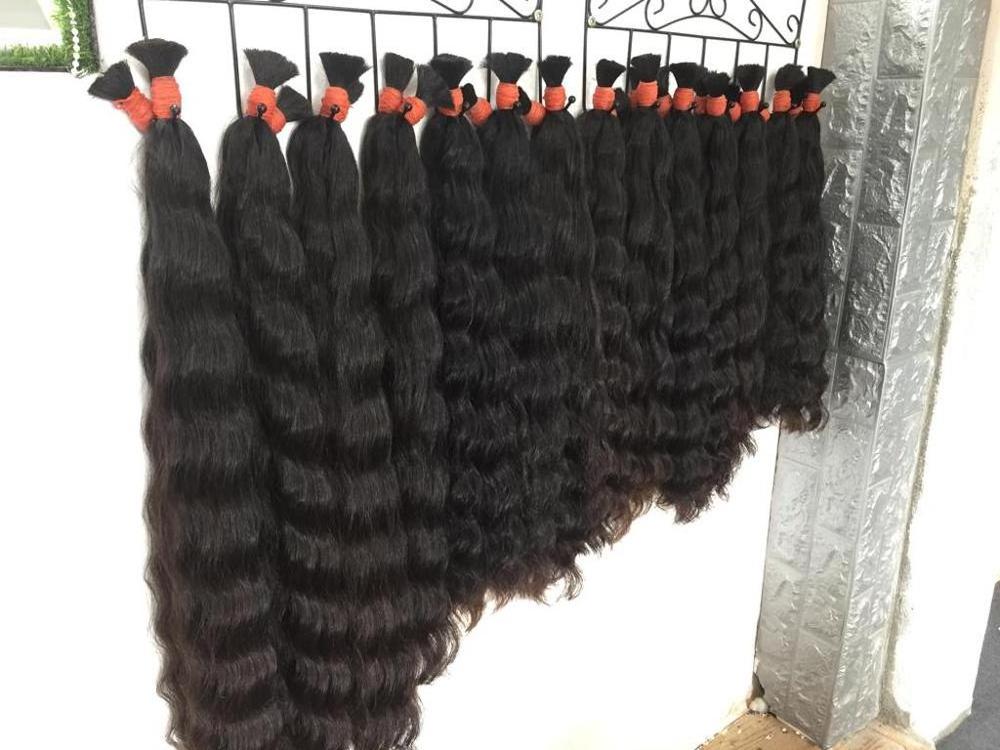 Raw cambodian natural wavy unprocessed temple virgin human hair, single donor, no tangling