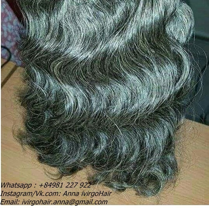 100 raw real human hair grey raw virgin unprocessed Hair sell for Canada grey human hair for braiding