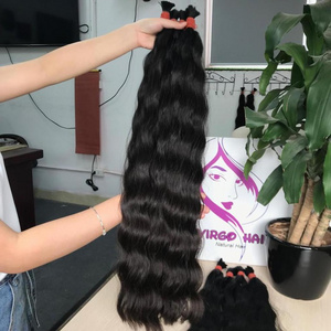 Cuticle Aligned Curly Hair Extension Unprocessed Raw Cambodian Hair Natural Wavy Bulk Human Hair