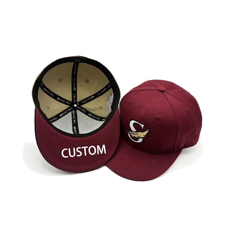 Hat Custom underbrim new trend era stickers embroidery patch flat brim high quality baseball hat blank snapback cap men