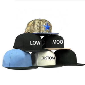 Mini order 20 pcs custom oem flat brim 6 panel baseball cap embroidered men snapback fitted hat new wholesale era