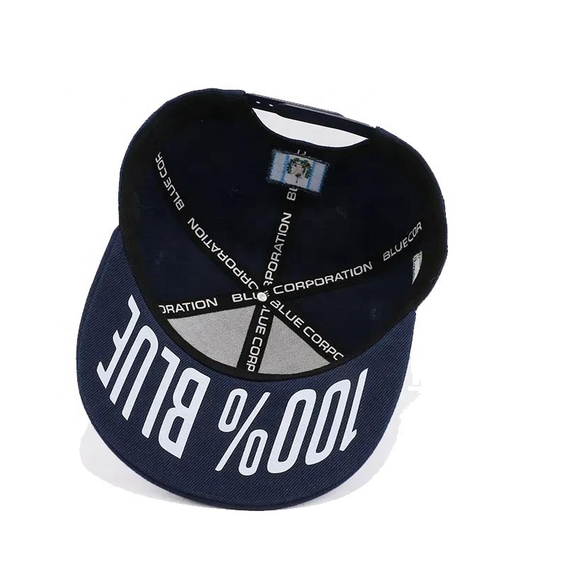 Custom underbrim labels stickers embroidery print wool new flat brim era gorras originales a frame snapback hat for men