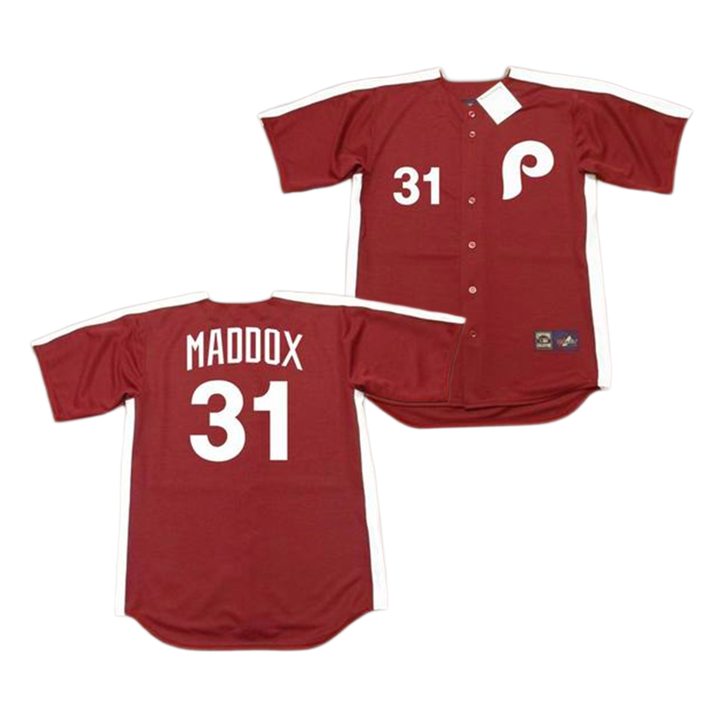 Philadelphia 31 Garry Maddox 32 Steve Carlton 45 Tug Mcgraw 99 Mitch Williams Throwback Baseball Jersey Stitched S-5xl Phillie