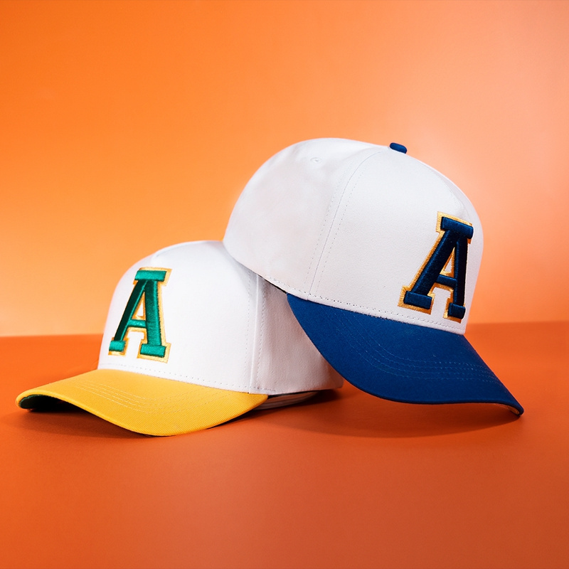 Adjustable Color Block Embroidery Logo Custom Made 5 Panel Mens Baseball Cap Hat Wholesale