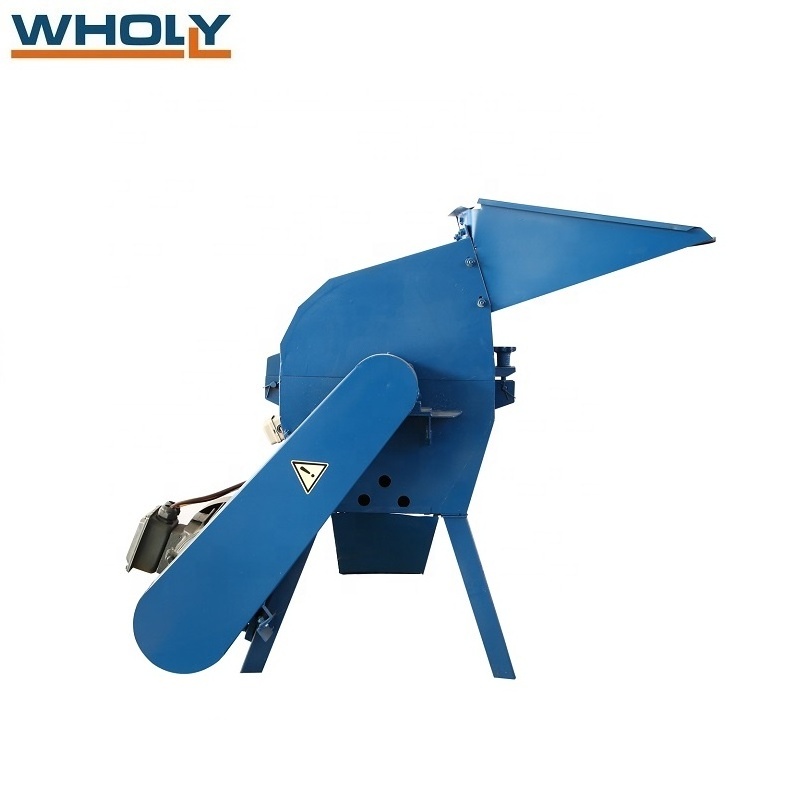 electric small hammer mill crusher home farm use dry leaves tree branch hay fodder grass husk shell making wood powder