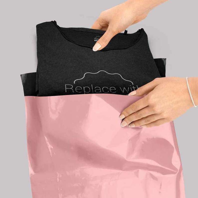 Boutique Clothes Packaging Poly Mailers Print Shipping Bags Plastic Pink Mailing Envelope