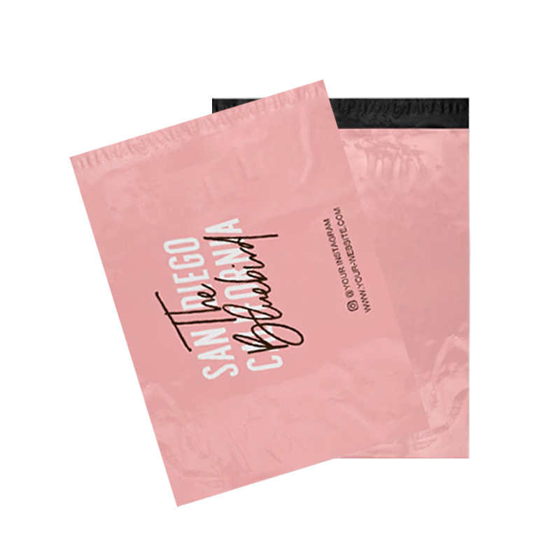 Boutique Clothes Packaging Poly Mailers Print Shipping Bags Plastic Pink Mailing Envelope