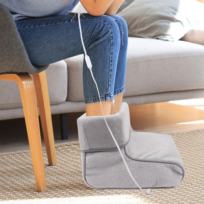 Electric Heated Foot Warmers for Men Women Fluffy Thick Plush Foot Heater Winter Short USB Rechargeable Heating Pad Cushion Heat