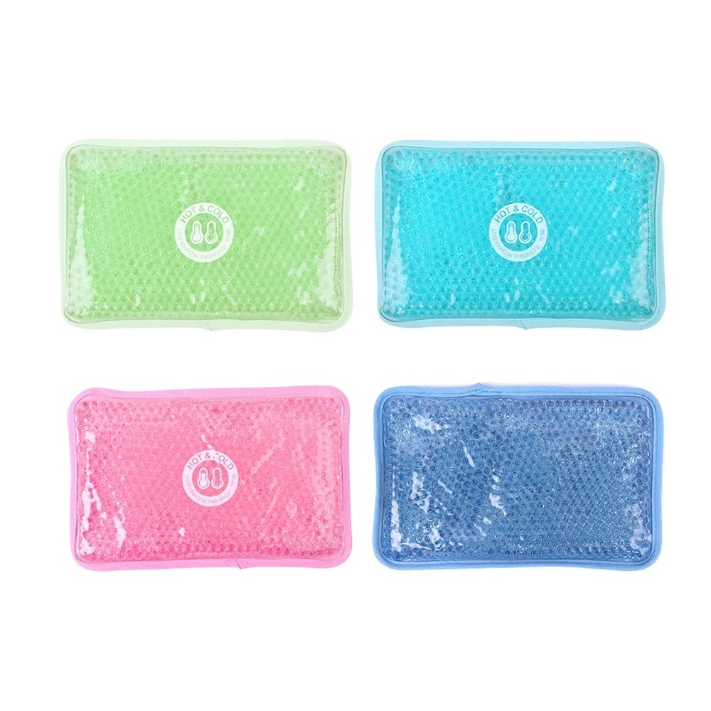 Custom Reusable ice gel pack hot cold compress gel beads cooling bag microwavable heating pad for pain relief