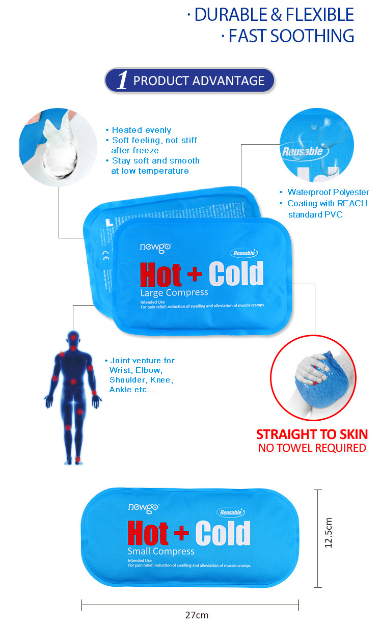 Large Size Health Care Cooling Compress Therapy Liquid Gel Hot Cold Pack for Muscle, Pain, Stress, Sprain