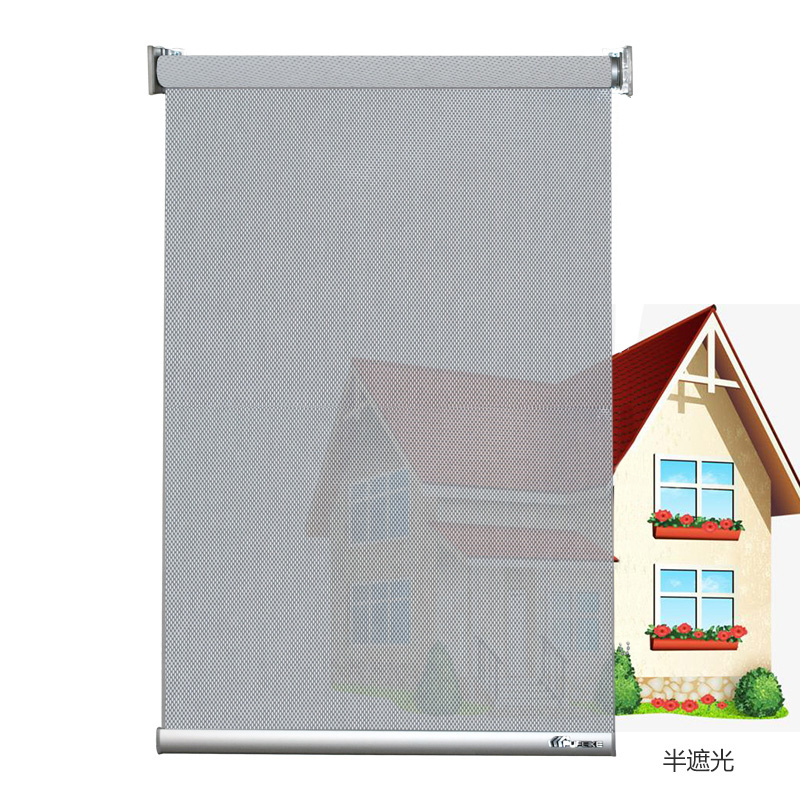 Motorized Waterproof Roller Shades Blackout Flame Retardant Fabric Smart Roller Blinds