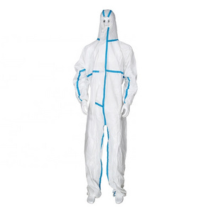 Type 4B Type 5B Type 6B White Microporous Disposable Coveralls Protective Overall With Tape