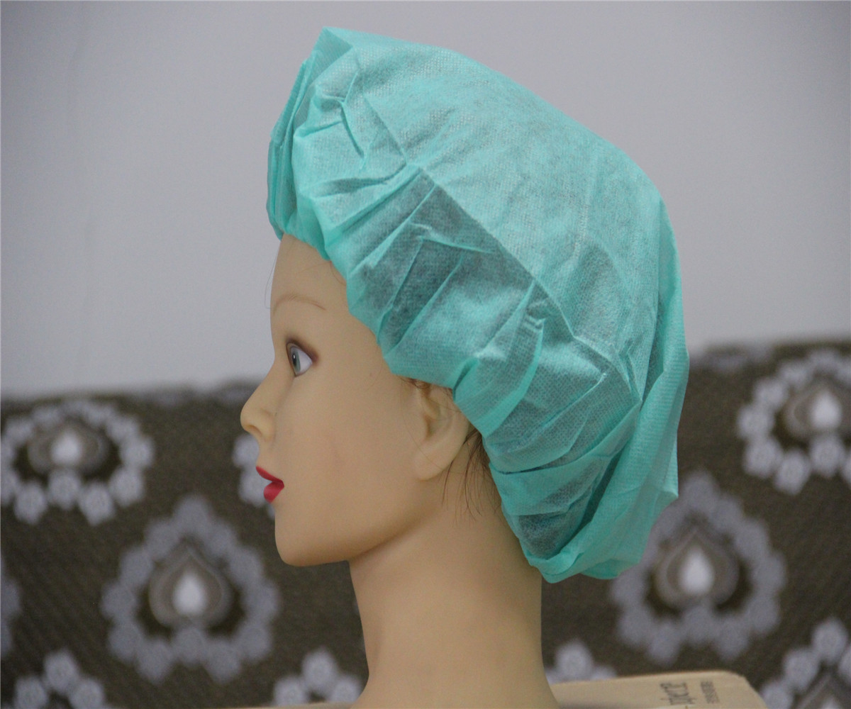 Disposable non woven pp bouffant round cap with different colors and sizes available