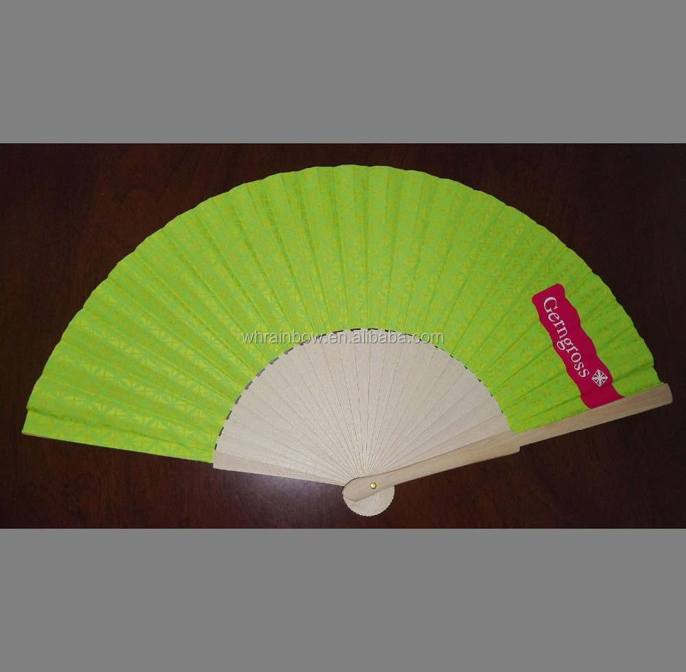 cheap promotional foldable hand fan with wooden or bamboo sticks