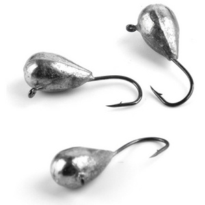 Chinese wholesale high quality ice fishing lure Tear drop Tungsten jig head with hook