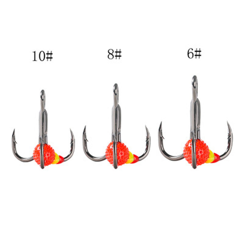 6#/8#/10#/Winter Fishing Treble Hook Ice Fishing Hook high carbon steel blood fishing hooks