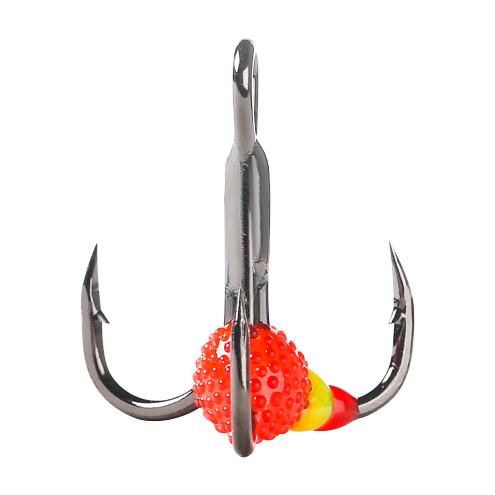 6#/8#/10#/Winter Fishing Treble Hook Ice Fishing Hook high carbon steel blood fishing hooks