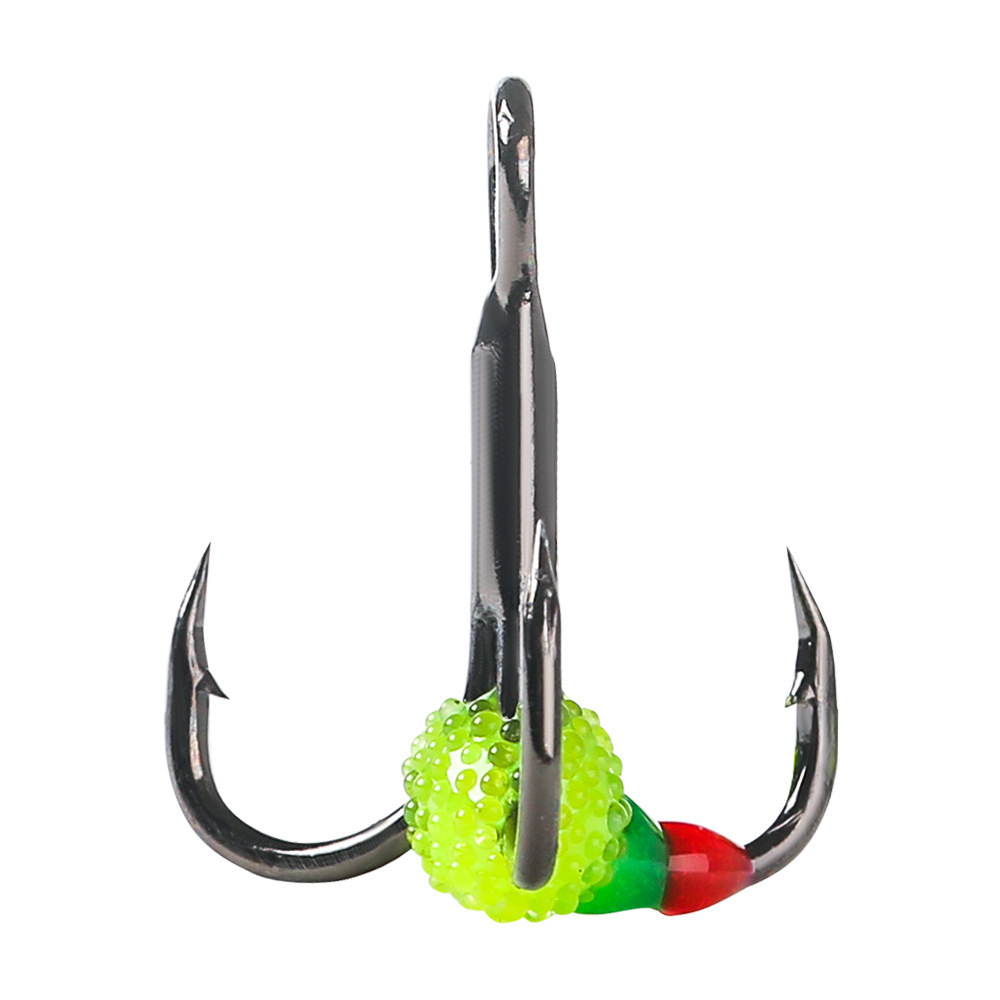 6#/8#/10#/Winter Fishing Treble Hook Ice Fishing Hook high carbon steel blood fishing hooks