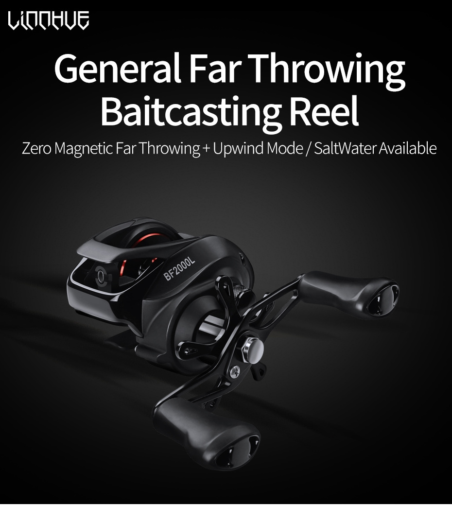 BF2000 Baitcasting Reel High Speed 7.2:1 Gear Ratio 12+1BB Fresh/Saltwater Magnetic Brake System Ultralight Fishing Reel