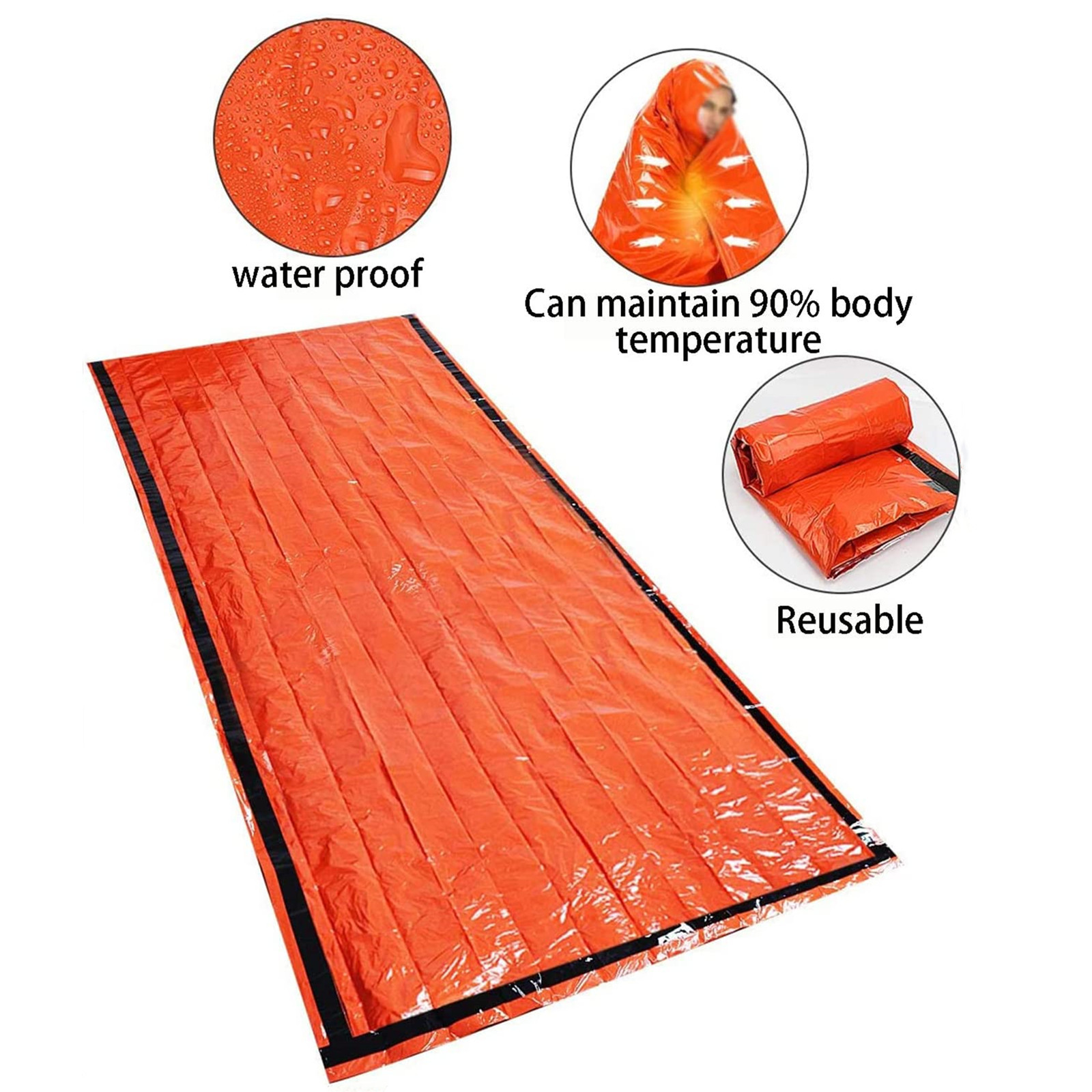 Waterproof Outdoor Camping Winter Camping Heated Emergency Gear Sleeping Bag Survival Bivy Space