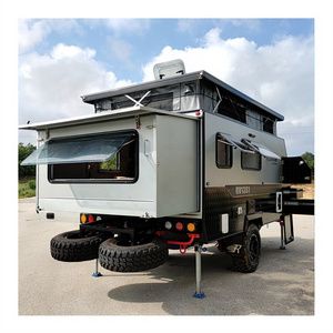 Hot sale 13FT Pop up Caravan Part RV Camper Trailer Camper caravan  with Shower External Kitchen solar high quality