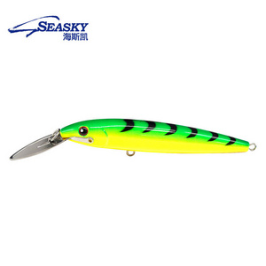 Seasky 30g big game lead hard bait sinking deep diving musky tuna stainless lip head trolling Minnow