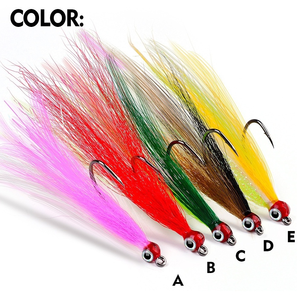 SEASKY Fly Fishing Flies Streamer Fly Salmon Trout Sea Bass Steelhead Clousers Bass Trout Saltwater Bucktail Teaser Hook