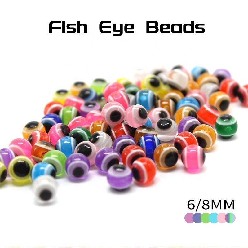 SEASKY Assorted Line Bead Round Plastic Fish Eye Beads Fishing Bait Eggs Kit Fishing Tackle Tools Eggs for Fishing Rigs