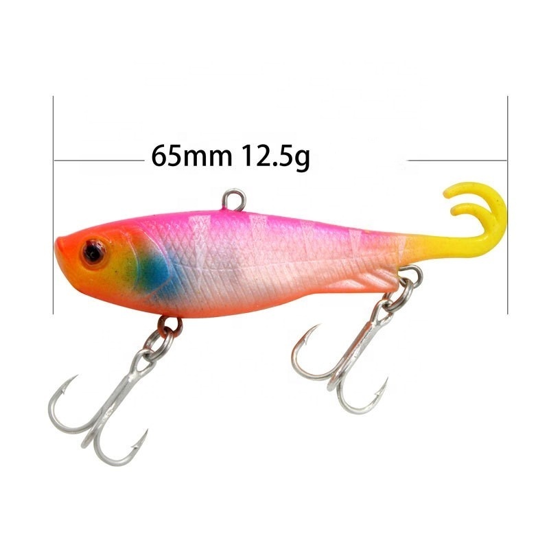 SEASKY 65mm 12g Sinking Soft Tail Lead Weights Bass Fishing Soft Plastic Lure VIB Pre-rigged Swimbait