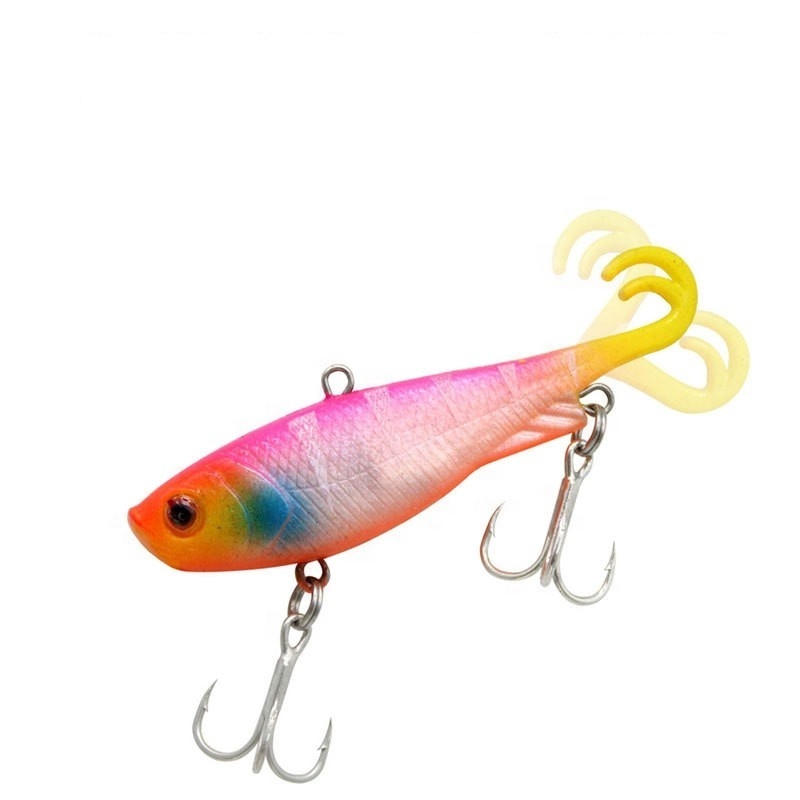 SEASKY 65mm 12g Sinking Soft Tail Lead Weights Bass Fishing Soft Plastic Lure VIB Pre-rigged Swimbait