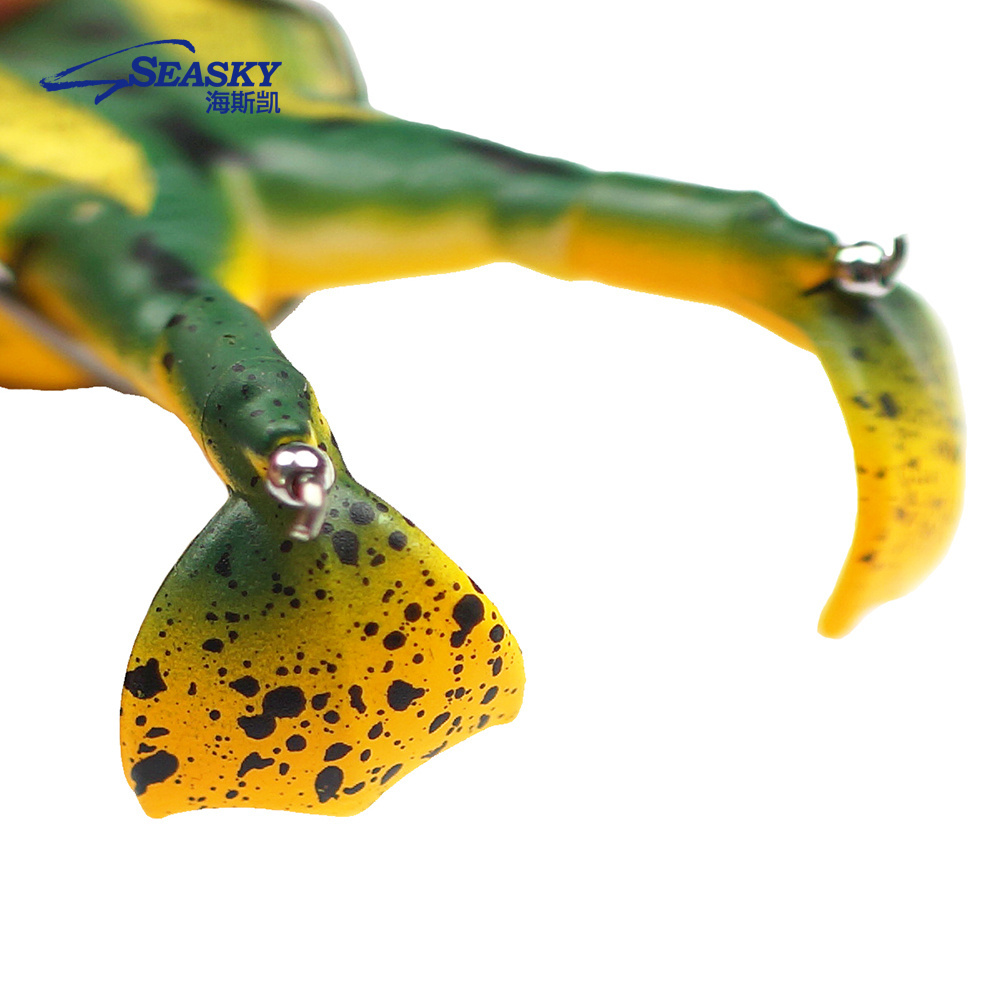 Bass Lures Frogs Soft Frog 9cm 12g Bait Rotating Leg Propellers Bigger Splash More Attractive 3D Eyes Realistic Skin top water