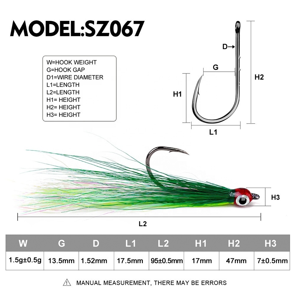 SEASKY Fly Fishing Flies Streamer Fly Salmon Trout Sea Bass Steelhead Clousers Bass Trout Saltwater Bucktail Teaser Hook