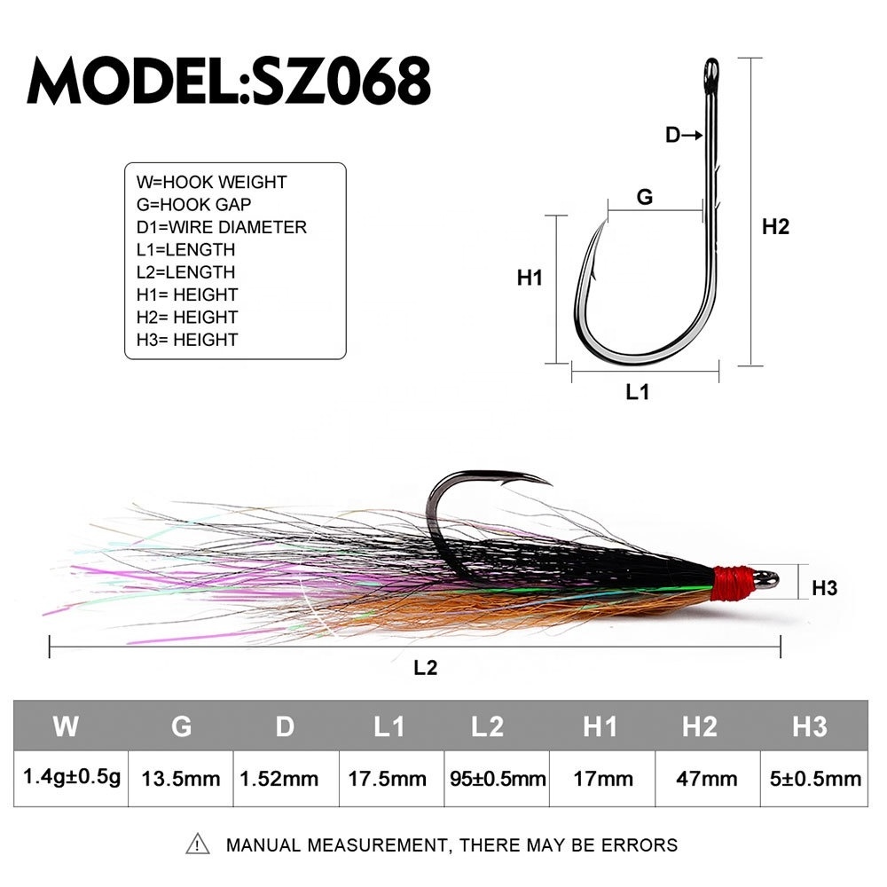 SEASKY Fly Fishing Flies Streamer Fly Salmon Trout Sea Bass Steelhead Clousers Bass Trout Saltwater Bucktail Teaser Hook